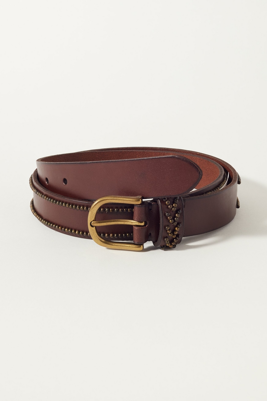 beaded leather belt